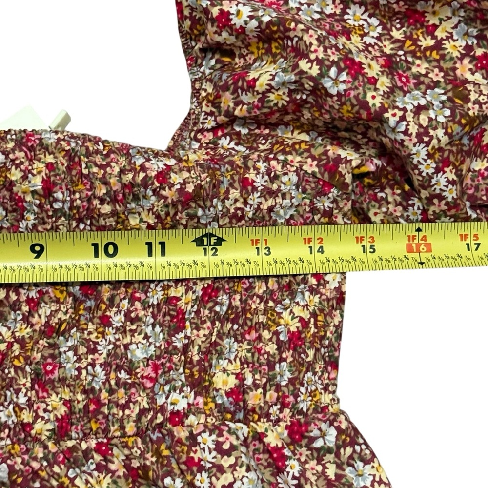 Sim & Sam Cropped Floral Halter Women Size Medium Balloon Sleeve Top NWT - Picture 8 of 9